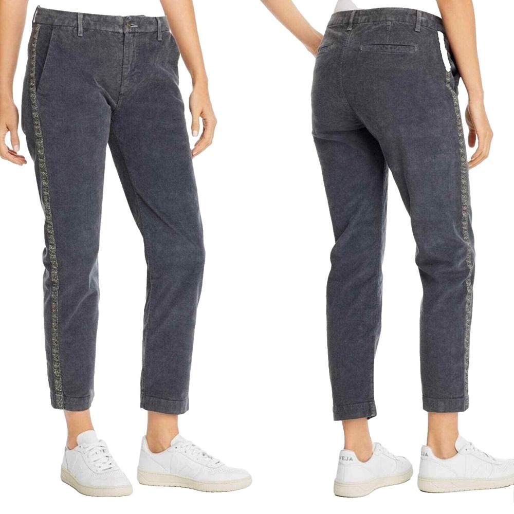 Sundry Women Pants 26 Corduroy Cheetah Straight Ankle Stretch‎ Retro Edgy Glam
